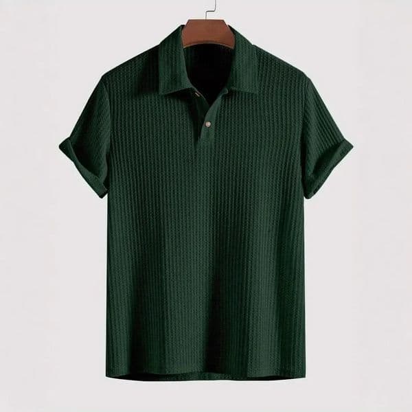 Loose Casual Mens Short Sleeve Knitted Shirt Polo Neck n Summer Fashion Basic Style Chinese Origin Male Topwear 260428