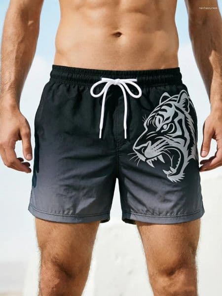 Men's Shorts Fashionable Youth Sweatpants Simple Mens Five-Quarters Thin Loose Seaside Vacation Men Printing Casual