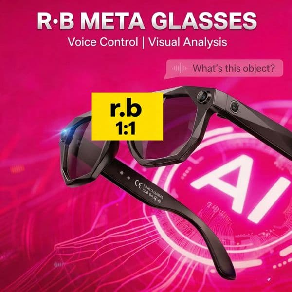 RB 1:1 META AI Smart Glasses HD Camera, Bluetooth Call, 800W Anti-Shake Camera Glasses with Video Recording Dual Mic, Simultaneous Interpretation/GPT Identify Objects