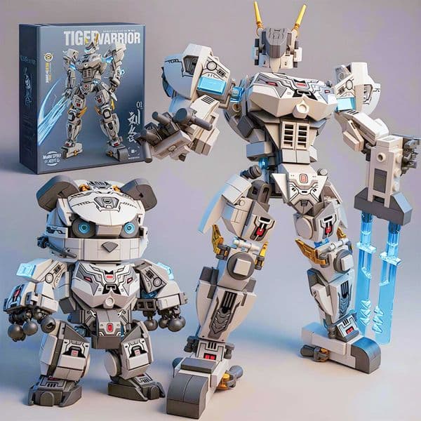 Panda Building Blocks Mecha Building Blocks Transformable Robot Building Blocks AnimalChildren Toy Holiday Gift L260428