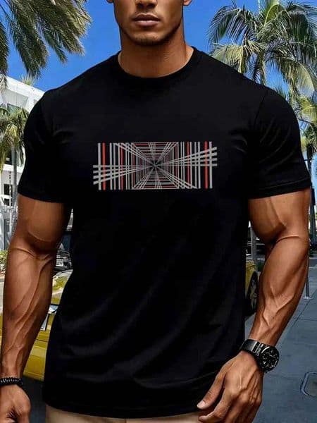 Men's T Shirts Plaid Printed And Women's Short Sleeved Retro Casual Cotton Pattern T-shirt