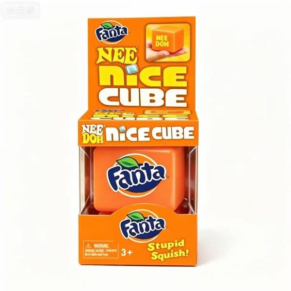 Needoh x Fanta Nice Cube Sensory Toys Malt Sugar Slow Rebound Squishy Anixety Relief Daily Life Kill Time Promote Friendship Birthday Gifts Orange..
