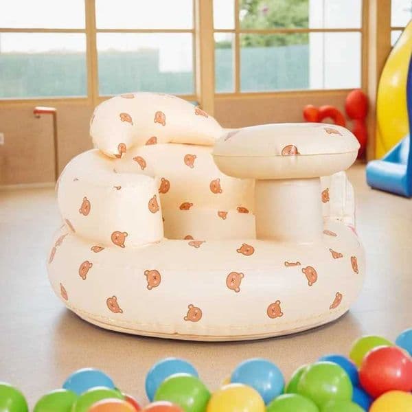 Inflatable Baby Seat Bathroom Sofa Infant Eating Chair Bathing Stool Infant Back Support Armchair Floor Seater Built in Air Pump S260427EXQC