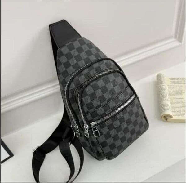 Designer Men's Chest Large Capacity Luxury Crossbody Multifunctional Chessboard Pattern Casual Shoulder Bag