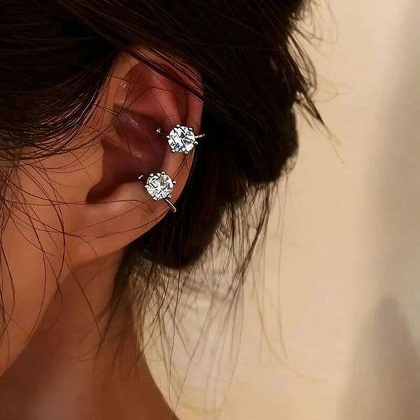 Elegant Shiny Zircon Clip Earrings Adjustable Non Piercing Ear Clips for Women Daily Wear Party Banquet Jewelry Gift New Fashion