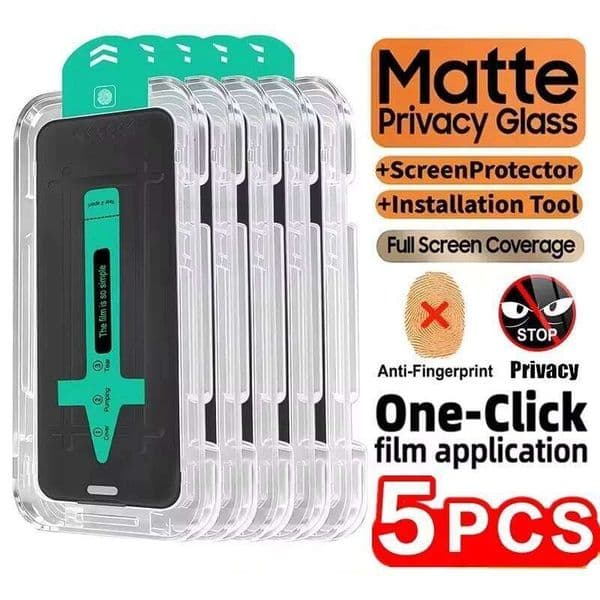 1-5Pcs Matte Privacy Tempered Glass Screen Protector For iPhone 17 Pro Max 16 15 14 Plus 13 11 12 XS XR Air 16e Dust Free Instal 26L0429