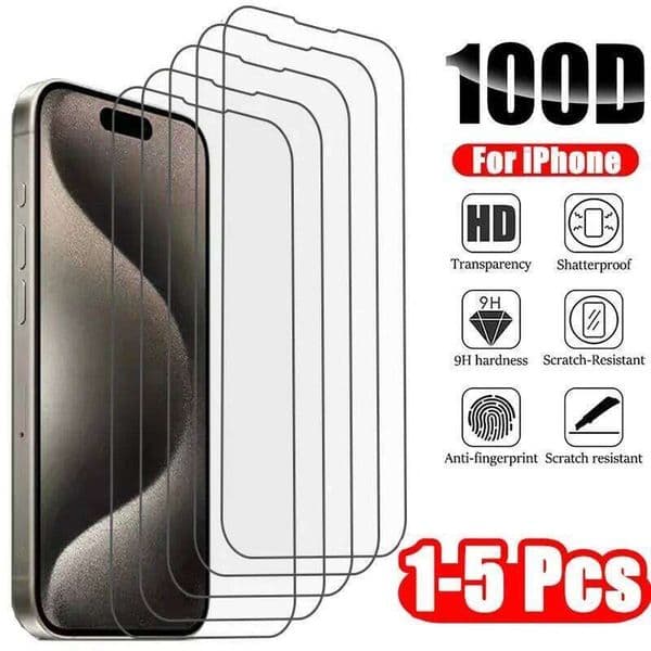 1-5Pcs Tempered 16 15 14 13 12 11 Pro Max Screen Protector for IPhone 7 8 SE X XS XR Protective Glass Film 26L0429