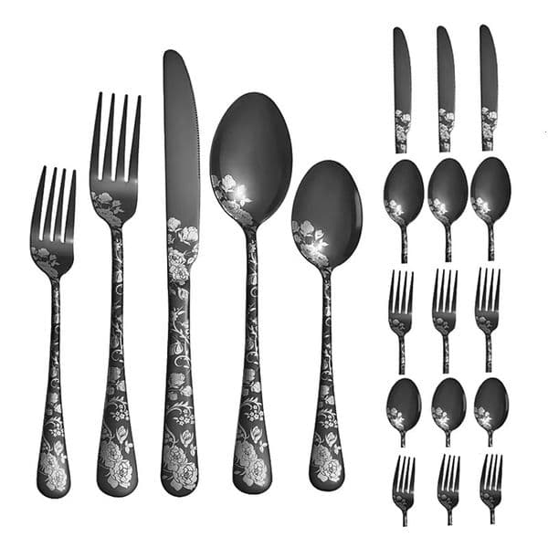 Pattern 5pcs20pcs printed stainless steel tableware knife fork and spoon el western steak 260428