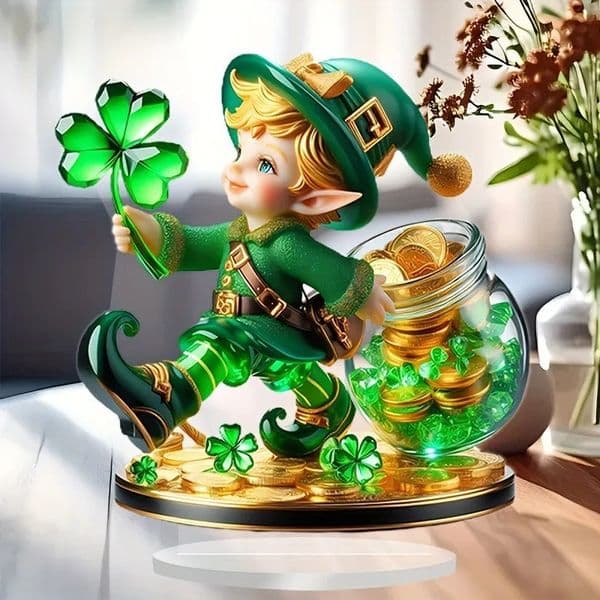 Dwarf Man Clover 1Pc Home Decoration Ornaments Study Display Desktop Festive Atmosphere 260428