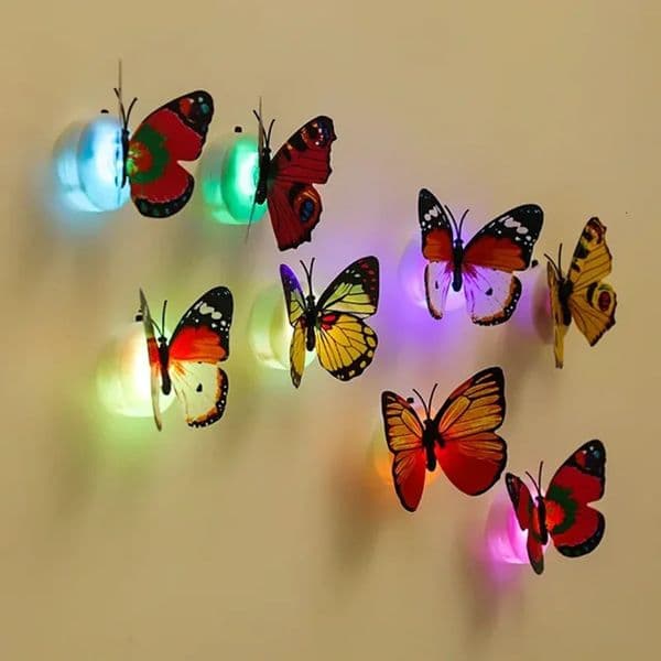 21 Pcs LED Colorful Butterfly Night Light DIY Fridge Magnet Party Wedding Living Room Bedroom Refrigerator Home Decor 260429