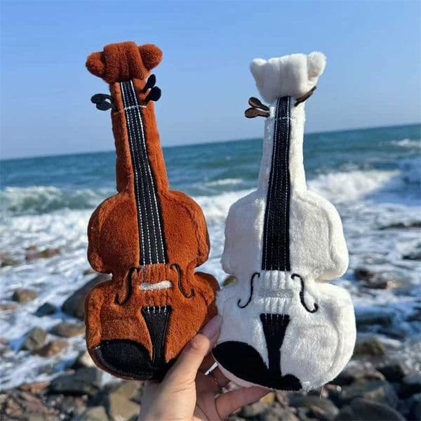 20/45cm Kawaii Violin Plushie Doll Simulation Musical Instrument Violin Pillow Creative Birthday Christmas Decor Gift W260428