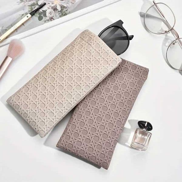 Portable Squeeze Top Sunglass Case - Leather Soft Sunglasses Case Easy To Use Eyeglasses Case Pouch LL260429