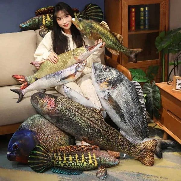 Sofa Cushion Perch Simulation Fish Pillow Grouper Stuffed Cartoon Fish Lovely Soft Fish Anime Pillow Bedroom W260428