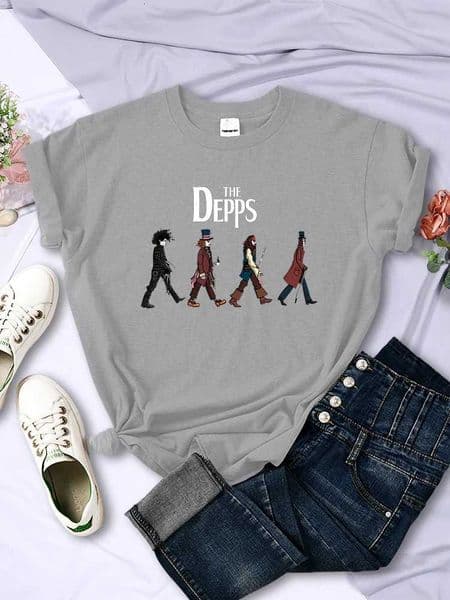 Tee Shirts Women Edward Scissorhands Magician Pirate Gentleman Printed Short Sleeves Female Oversize O-Neck Tops Breathable Tees H260429