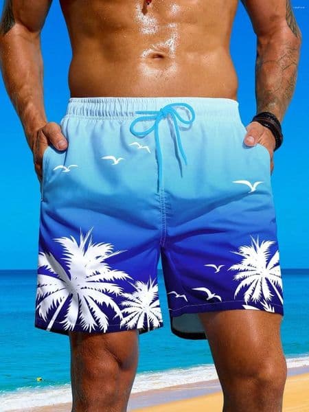 Men's Shorts 2026 3D Cocoanut Trees Printing Beach Palm Tree Graphic Board For Men Summer Harajuku Hawaiian Cool