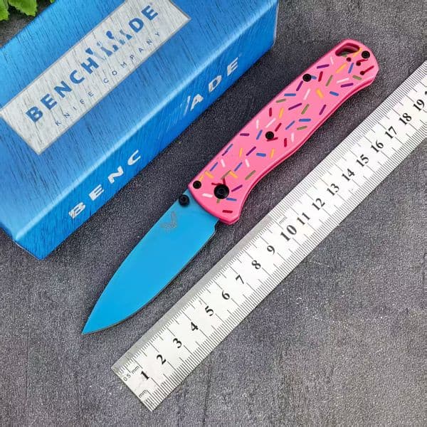 BM535 Bugout Donut Pink Aluminum Bearing folding knife