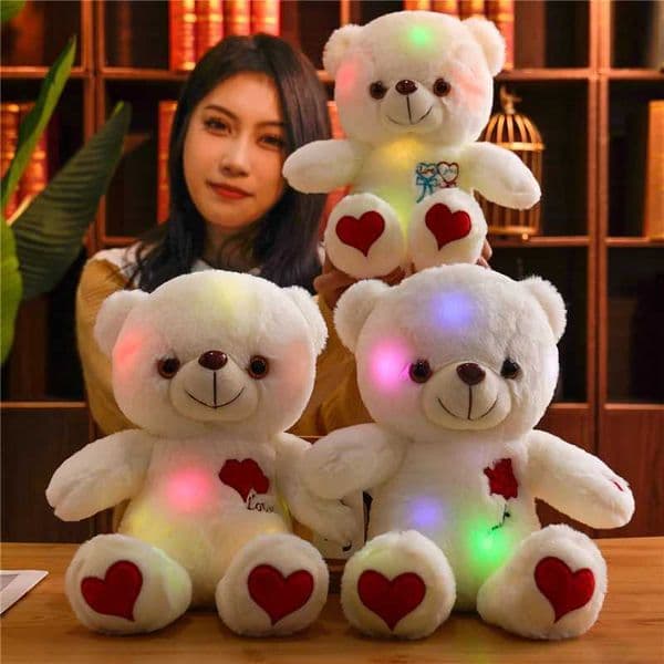 Cute Plush Light Bear Toy Tool Soft Present Birthday Gift Light LED Stuffed Animals Plush Toy Colorful Glowing Festival Gift W260428