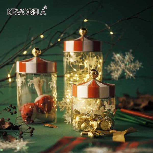 2026 Sealed Storage Jar Glass Transparent Coffee Bean Grain Container Set Christmas Moistureproof Carousel Foods Bottle 241121 Free Shipping Shipping A