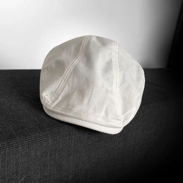 Spring Summer Linen sboy Cap White Breathable Beret Mens Literary Retro Hat England Hats Male 55 260429