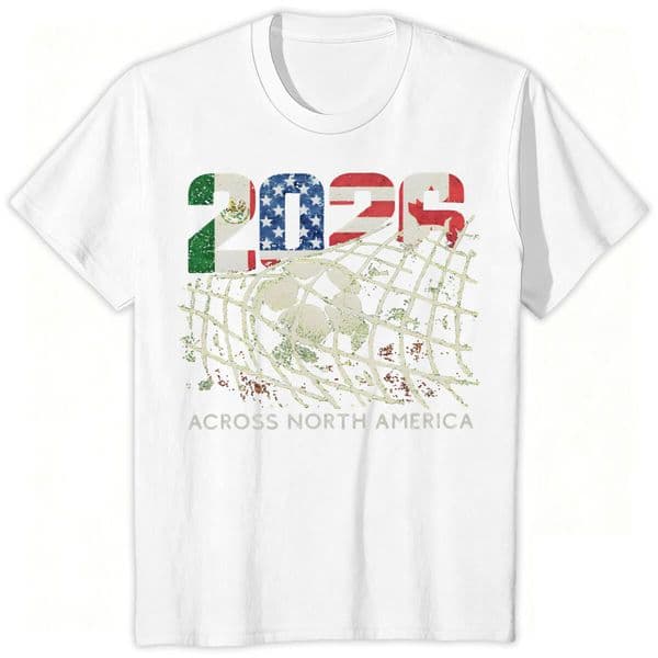 2026 World Cup peripheral printed trendy casual T-shirt European and American trendy brand fashionable short sleeved top