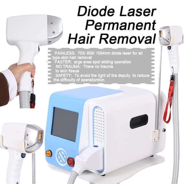 Non-Invasive Pain-Free Ice Point Hair Removal Diode Laser 808Nm 3 Wavelength Depilation Machine Permanent Follicle Damage Penetration Skin Rejuvenator