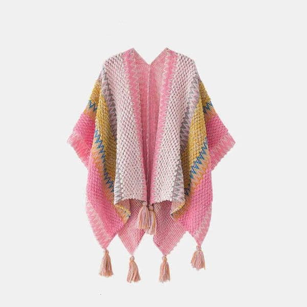 Bohemian Eexoticism Traditional Style Split Knitting Capes Ideal for Nomadic Journey Attire 260429