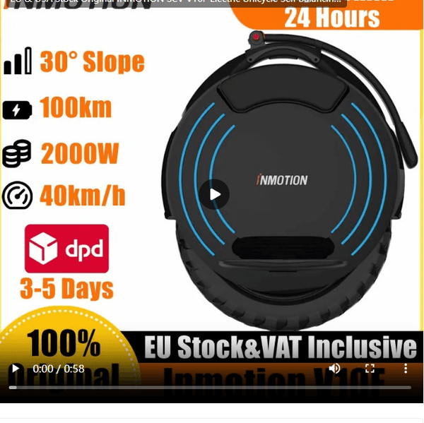 2026 newest Original INMOTION SCV V10F Electric Unicycle Self Balancing Scooter EUC 84V 960Wh 2000W Motor Smart Monowheel One Wheel Scooter