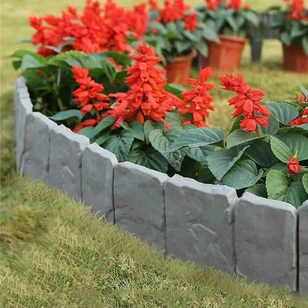 Garden Edging Border Stone Effect Fence Lawn for Landscape Yard Plant Flower Bed Plastic Fencing 260429