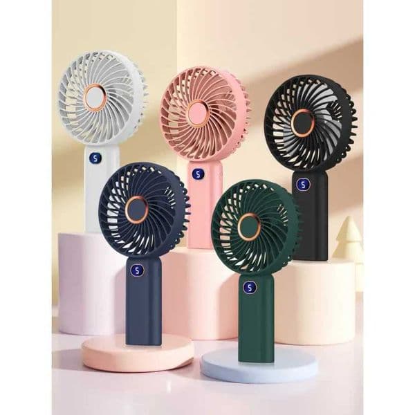 Portable Handheld Fan USB Rechargeable Mini Fan Digital Display 5-Speed Adjustment Suitable For Travel Outdoor Office Home 2026 L260429