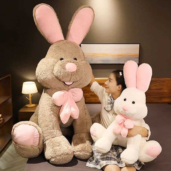 80/100/120 Cute Rabbit Plush Toy Soft Cartoon Animal Big Ears Rabbit Doll Filling Baby Companion Pillow Kawaii Birthday Gift W260428