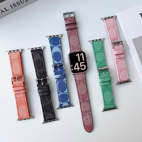 Top Designer Applewatch Leather Watchband for iWatch 8 7 6 5 4 3 SE 38 40 41mm Luxury PU leather embossing high quality Wrist Strap 42mm 44mm 45mm 49mm for Watch band AAA