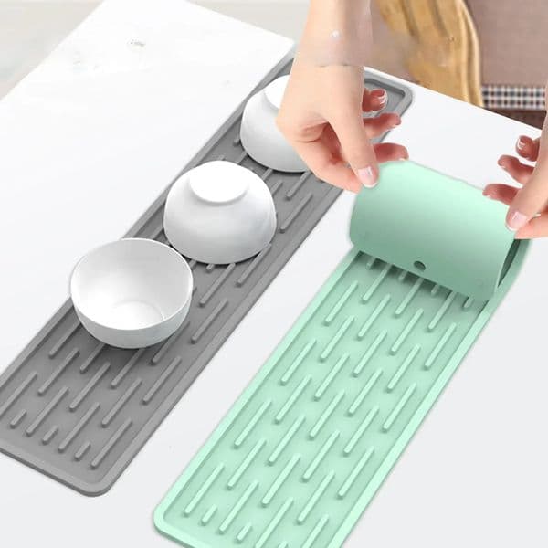 Kitchen Silicone Faucet Mat Drip Protection Pads Water Catcher Sink Drain Pad Waterproof Nonslip Bathroom Gadget 260429
