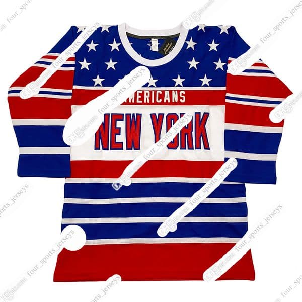 New York Americans Retro Hockey Jersey Stitched Vintage Custom Any Name And Number cyhjersey112
