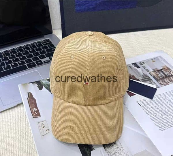 RL Corduroy Baseball Cap For Men And Women Couples Style Embroidered Sun Hat For Outdoor Sun Hat With Large Brim Scan The Code Sports FootF Word Cup FBQF