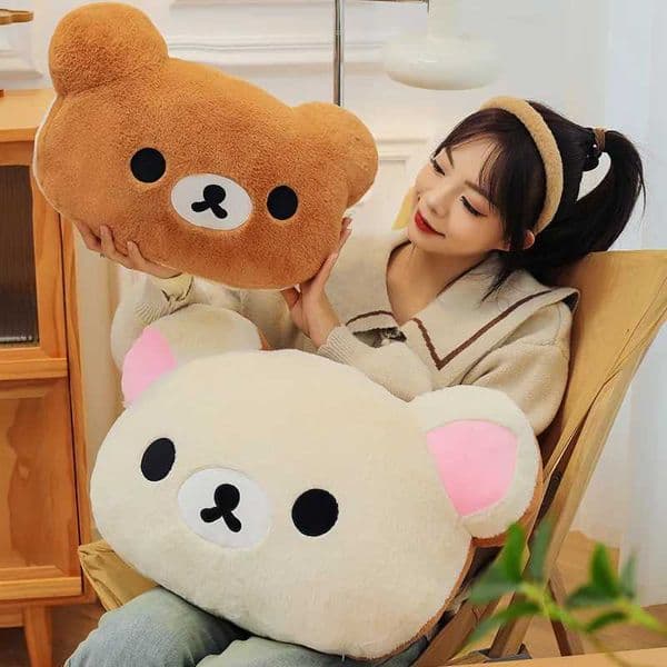 Best-Selling 40cm Kawaii Rilakkuma Plush Warm Hand Pillow Cartoon Bear Peluche Stuffed Toy Soft Cushion Birthday Gilrs Best Gift W260428