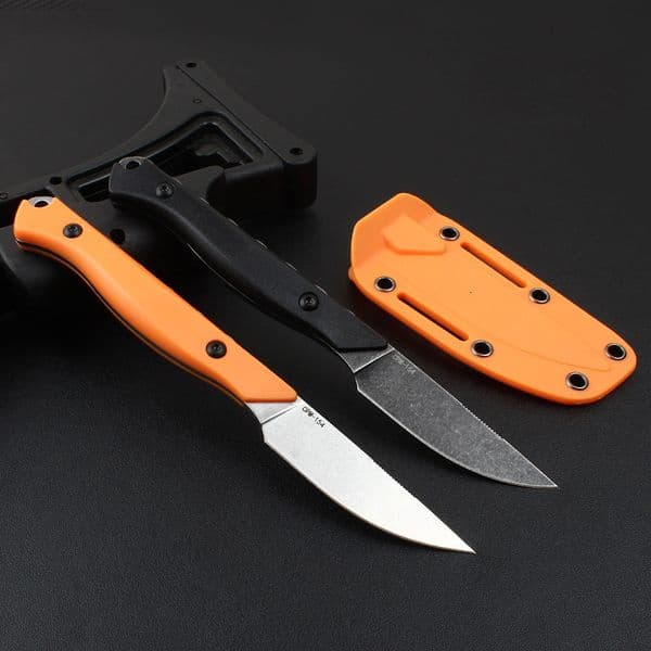 BM 15700 Flyway Fixed Blade Stonewashed Hunting Knife with Nylon Fiber Handle and Sheath. Outdoor Camping Tactical Survival Tool