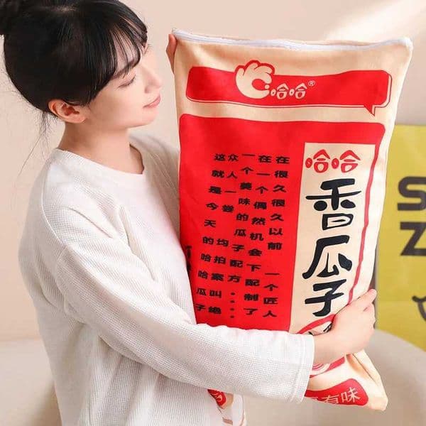 New Giant Size Simulation Chinese Bag Of Melon Seed Plush Toys Soft Soothing Pillow Mattress For Kids Family Funny Toys For Kids W260428