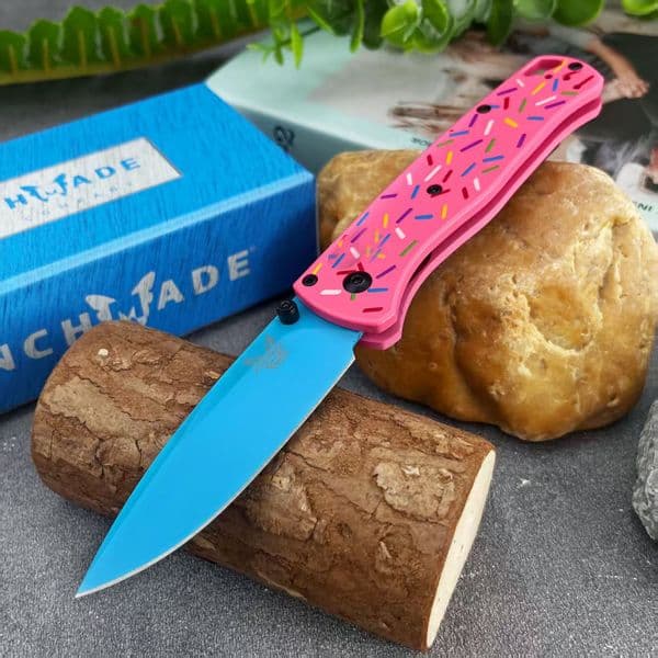 BM535 folding knife Bugout Donut Pink Aluminum Bearing folding knife