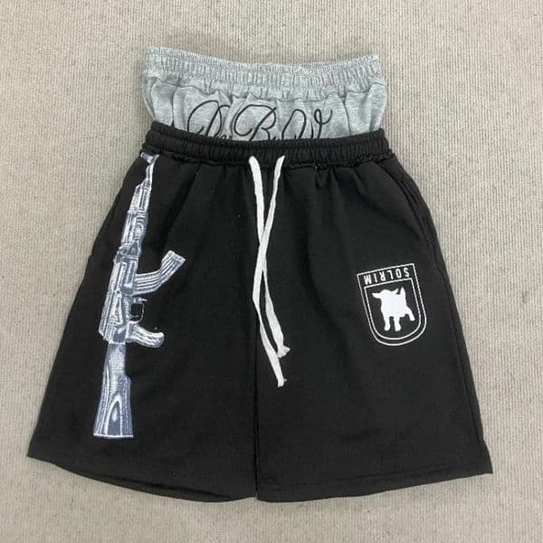 Women's Shorts 2026 Printed Street Couple Double Headed Waist Pants Personalized Pattern Game