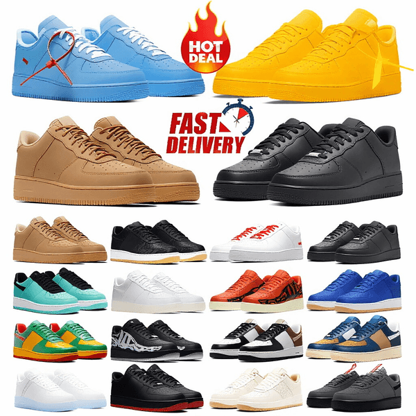 2026 Designer One af1s Running Shoes Sneakers Men Women Classic 1 Triple White Black Mens Womens Traienrs Outdoor Sports Runners 1s size 36-46 P03