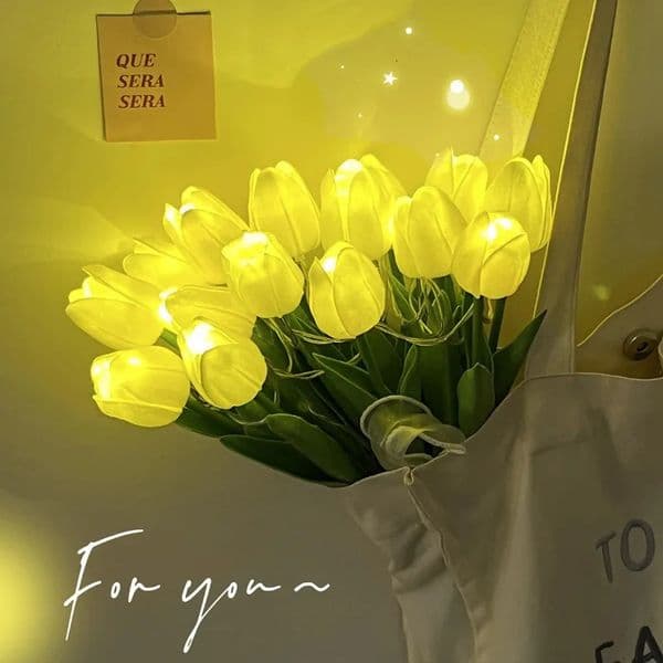 510Pcs LED Tulip Flowers Night Light Battery Powered Artificial Bouquet For Wedding Birthday Gift Anniversary Home Garden Decor 260429