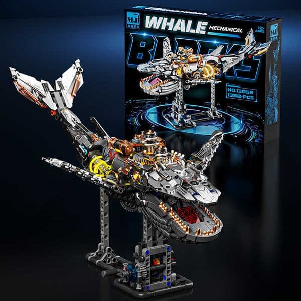 Meiji Building Blocks 13059 Mechanical Whale Shark Dinosaur Parrot Mantis Animal Model Assembly Toy S260428