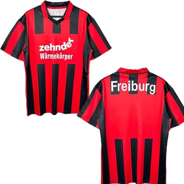 Freiburg Retro Soccer Jerseys 1994 1995 Home Black Red Vintage Retrio Football Shirts
