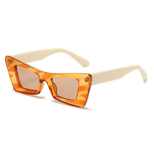 New color-blocked cat-eye sunglasses, trendy brand OF, same style as worn by internet celebrities on Instagram, popular women's sunglasses