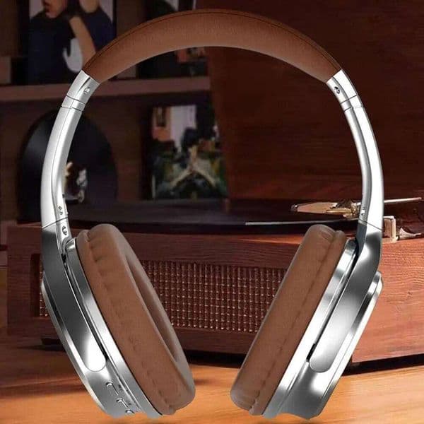 Retro Over-Ear BT Headphones With Hi-Fi Sound Foldable Design Soft Earpads, Wireless/Wired Mode For Music & Travel H2L2 26W0429
