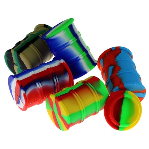 Big 500ml Oil Barrel Shape Silicone Container Jars Rubber Drum Shape Container Large Food Grade Smoking Accessories