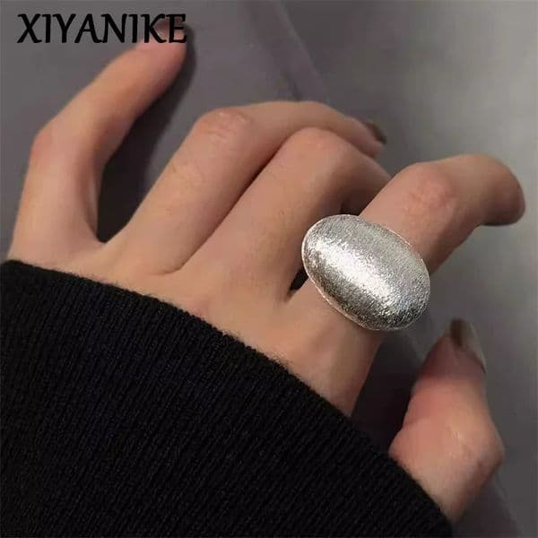 XIYANIKE Cool Shinning Brushed Ball Adjustable Finger Rings For Women Punk Fashion Jewelry Gift Party Rock anillos mujer 260428