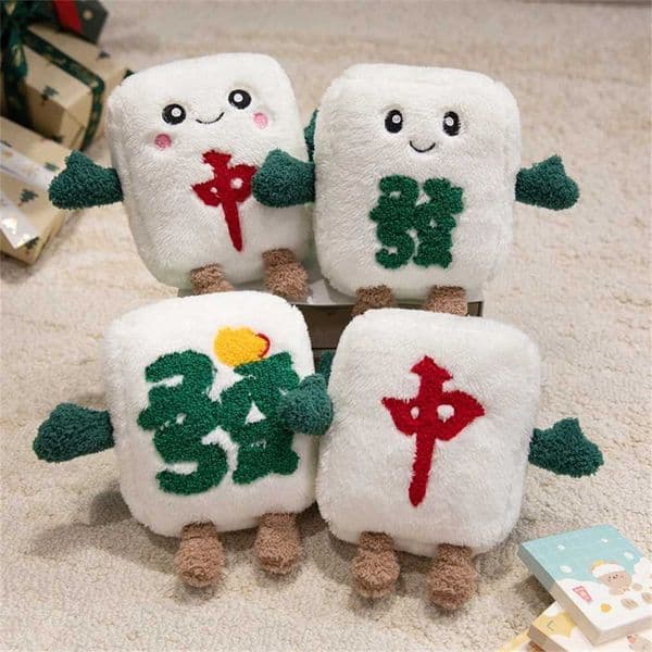 Funny China Mahjong Series Plush Toys Cozy Cotton Cartoon Throw Pillow Back Cushion Children Game Props Creative Home Decor W260428