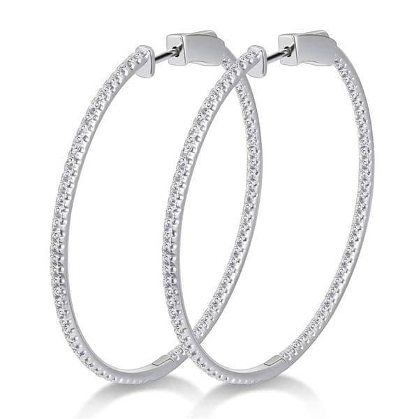New European Style Hoop Earrings S925 Silver 18K Gold Plated Full Moissanite Elegant Drop Shipping