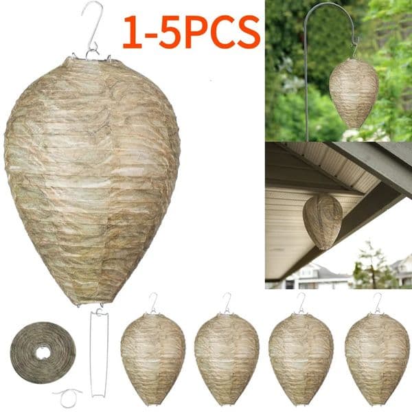 15Pcs Wasp Nest Decoy Hornets Deterrents NonToxic Bee Beehive Lanterns Hanging Patio Garden Repellent Trap 260429